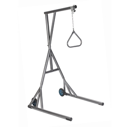 Drive Medical Free-Standing Bariatric Silver Vein Trapeze  with Base and Wheels