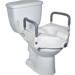 Drive Medical 2-in-1 Locking Raised Toilet Seat with Tool-free Removable Arms 1/cs & 4/cs