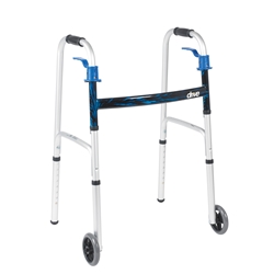 Drive Medical Deluxe, Trigger Release Folding Walker with 5" Wheels - 1/cs & 4/cs