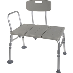 Complete Medical Transfer Bench Plastic (Drive) 3-Section and Backrest-Gray