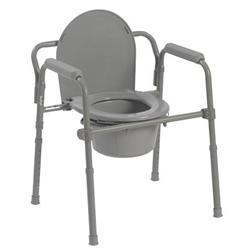 Complete Medical Commode, Folding Steel 3-in-1 Non-Retail Carton (Drive)