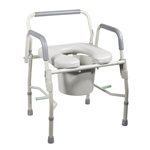 Drive Deluxe Steel Drop-Arm Commode with Padded Seat