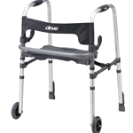 Drive Medical Clever-Lite LS, Adult Walker  with Seat and Push-Down Brakes