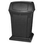 Rubbermaid Ranger Fire-Safe Container, Square, Structural Foam - Push Door, 45 gal. Black