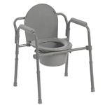 Complete Medical Commode, Folding Steel 3-in-1 Non-Retail Carton (Drive)