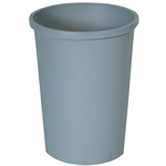 Rubbermaid Untouchable Waste Container & Lids, Round, Plastic, 11 gal. - Gray