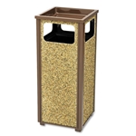 Rubbermaid Aspen Series Sand Urn/Litter Receptacle, Square, Steel, 12 & 24 gal. Brown