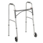 Drive Medical Folding Junior Walker, Two Button with 5" Wheels