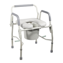 Drive Deluxe Steel Drop-Arm Commode with Padded Seat