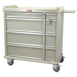 Harloff Standard Line Punch Card Medication Cart with Key Lock