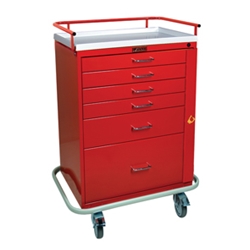 Harloff Classic Tall Six Drawer Emergency Cart Standard or Super Stat Package