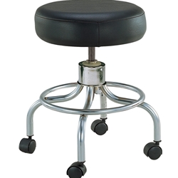 Drive Medical Revolving, Adjustable-Height Stool  with Round Footrest