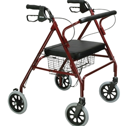 Drive Medical Go-Lite Bariatric Steel Rollator  Padded Seat, Loop Locks