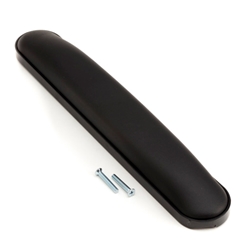Invacare Desk/Full Length Armrest Pad, Upholstered, Straight, Black Base, Black
