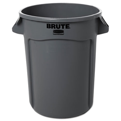 Rubbermaid Round Brute Container, Plastic, 32 gal. & Lids - Various Colors