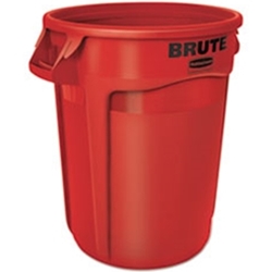 Rubbermaid Brute Vented Trash Receptacle, Round, 44 gal. & Lids - Various Colors