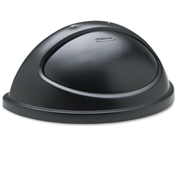Rubbermaid Untouchable Plastic Half-Round Lid for 21 gal. Waste Container - Black