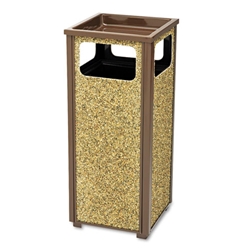 Rubbermaid Aspen Series Sand Urn/Litter Receptacle, Square, Steel, 12 & 24 gal. Brown