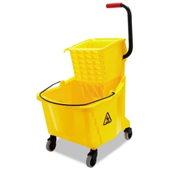 Boardwalk Pro-Pac Side-Squeeze Wringer/Bucket Combo, 35 Quart, Yellow