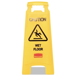 Rubbermaid Caution Wet Floor Floor Sign, Plastic, 11 x 12 x 25, Bright Yellow