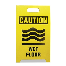 See All® Economy Floor Sign, 12 x 14 x 20, Yellow/Black, 2/Pack