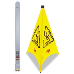 Rubbermaid Three-Sided Caution, Wet Floor Safety Cone, 21w x 21d x 30h, Yellow