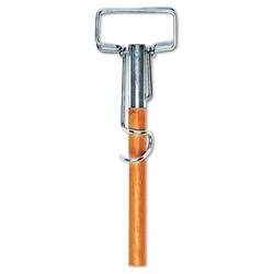 Boardwalk Spring Grip Metal Head Mop Handle for Most Mop Heads, 60" Wood Handle