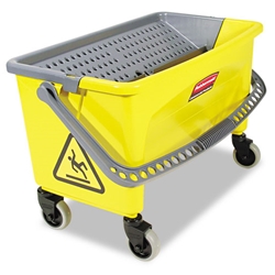 Rubbermaid HYGEN Press Wring Bucket for Microfiber Flat Mops, Yellow