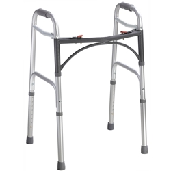 Drive Medical Deluxe Folding Walker, Two Button - Junior & Adult - 4/cs