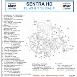 Drive Medical Sentra HD Replacement Parts