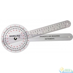 Fabrication Enterprises Baseline Plastic Goniometer - 360 Degree Head - 12.5" Arms