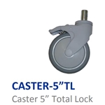 Caster Wheel 5" Total Lock, (each)  for Broda Chair Models: 48 V4, V4 RW, 85V, MID, 30VT