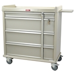 Harloff Standard Line Punch Card Medication Cart with Key Lock