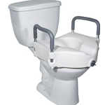 Drive Medical 2-in-1 Locking Raised Toilet Seat with Tool-free Removable Arms 1/cs & 4/cs