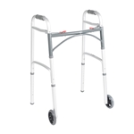 Drive Medical Deluxe Folding Walker, Two Button with 5" Wheels