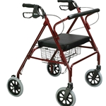 Drive Medical Go-Lite Bariatric Steel Rollator  Padded Seat, Loop Locks