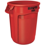 Rubbermaid Brute Vented Trash Receptacle, Round, 44 gal. & Lids - Various Colors