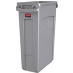 Rubbermaid Slim Jim Receptacle w/Venting Channels, Rectangular, Plastic, 23 gal. & Lids - Various Colors