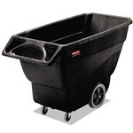 Rubbermaid Structural Foam Tilt Truck & Lid, Rectangular, 151 gal. Volume Capacity, Black - 600 lb., 850 lb., & 1000 lb. Weight Capacities