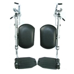 Invacare Elevating Legrest Assembly with Padded Calf Pads & Aluminum Footplates