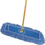 Boardwalk Looped-End Dust Mop Kit, 24" 0r 36" x 5", 60" Metal/Wood Handle, Blue/Natural