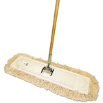 Boardwalk Cut-End Dust Mop Kit, 24" or 36" x 5", 60" Wood Handle, Natural