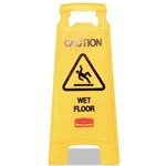 Rubbermaid Caution Wet Floor Floor Sign, Plastic, 11 x 12 x 25, Bright Yellow