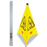 Rubbermaid Three-Sided Caution, Wet Floor Safety Cone, 21w x 21d x 30h, Yellow