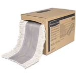 Rubbermaid Cut To Length Dust Mops, Cotton, White, Cut-End, 5 x 40 Ft, 1 Box