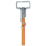 Boardwalk Spring Grip Metal Head Mop Handle for Most Mop Heads, 60" Wood Handle