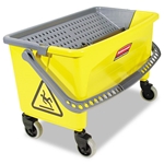 Rubbermaid HYGEN Press Wring Bucket for Microfiber Flat Mops, Yellow