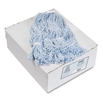 Boardwalk Mop Head, Floor Finish, Narrow Range, Rayon/Polyester, White/Blue, 12/Carton - Medium & Large Mop Heads