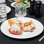 Core Bright White Wide Rim Rolled Edge China Plate - 9", 24/Case or 12",12/Case