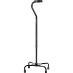 Quad Cane, Large Base, Black 300 LB Weight Capacity
